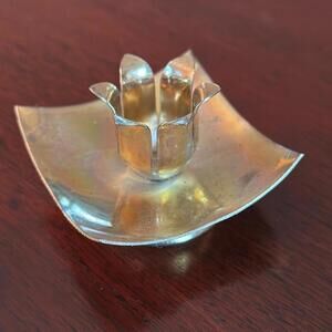 Pair of Mid-Century Modern Brass Tulip Candle Holders